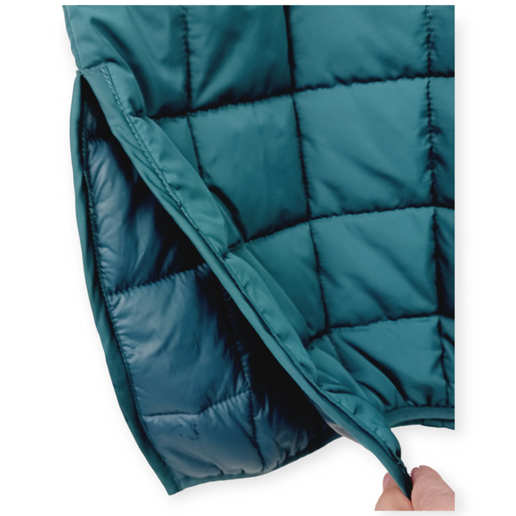 Rebecca Minkoff SZ XL Long Quilted Puffer Vest Deep Sea NWOT $268 Runs Large - Picture 5 of 8